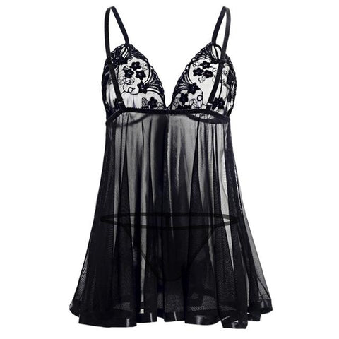S-6XL Women Nightgown Hot Nightwear Sexy Lingerie Lace Slits Nightdress V-neck Nightie Vintage Sleepwear Robe Pijama Night Dress