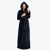Hooded Men Extra Long Flannel Couple Robe Black Lover Homewear Nightgown Spring Woman Men's Thick Warm Sleepwear BathRobes Coat