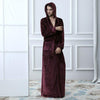 Hooded Men Extra Long Flannel Couple Robe Black Lover Homewear Nightgown Spring Woman Men's Thick Warm Sleepwear BathRobes Coat