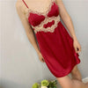 2019 Women V-Neck Nightgowns Ladies Sleepshirts Nightshirts Silk Sleepwear Satin Sexy Spaghetti Strap Nightdress Lace Nightwear