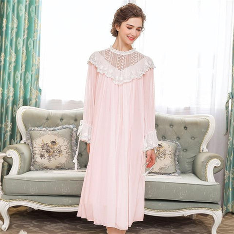 Medieval Vintage Nightgown Autumn Sleepwear Women Ruffle Night Gown Ho basicutensils Medieval Vintage Nightgown Autumn Sleepwear Women Ruffle Night Gown Ho basicutensils