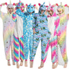 Women Unicorn Pajamas Sets Flannel Homewear Animal Pajamas Kigurumi  Winter Starry sky unicornio Nightie pijama mujer Sleepwear