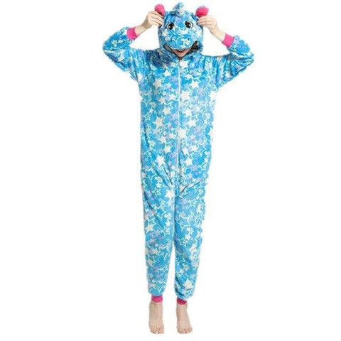 Women Unicorn Pajamas Sets Flannel Homewear Animal Pajamas Kigurumi  Winter Starry sky unicornio Nightie pijama mujer Sleepwear