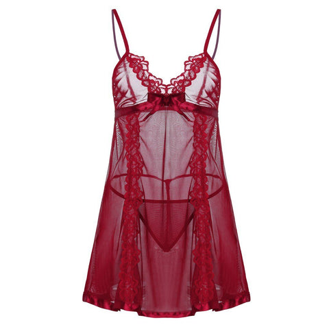 Women Nightgown Nightwear Sexy Lingerie Lace Nightdress V-neck Nightie Vintage Sleepwear Female Pijama Straps