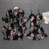 Women 2PC Strap Top Pajamas Sleepwear Sets Lady Home Wear Nightgown Suit Sexy Sleeveless Kimono Robe Bath Gown Sleepshirts M-XL