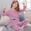 2019 Women Pajamas Sets Spring Summer Long Sleeve Thin Print Cute Sleepwear Big Girl 2pcs Pijamas Mujer Leisure Student Pajama