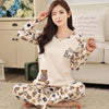 2019 Women Pajamas Sets Spring Summer Long Sleeve Thin Print Cute Sleepwear Big Girl 2pcs Pijamas Mujer Leisure Student Pajama