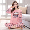 2019 Women Pajamas Sets Spring Summer Long Sleeve Thin Print Cute Sleepwear Big Girl 2pcs Pijamas Mujer Leisure Student Pajama