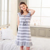 fashion cartoon print Girl Sleepwear Cotton stripe Nightdress 2019 Summer Women sleeveless Nightgown Home Wear Lovely Nightgowns