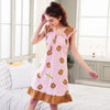 fashion cartoon print Girl Sleepwear Cotton stripe Nightdress 2019 Summer Women sleeveless Nightgown Home Wear Lovely Nightgowns