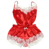 Fashion women summer 2019 Sexy Lace Sleepwear Lingerie sleeveless tops underwear set Nightdress home clothes female pajamas  red