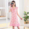 2019 Summer Women sleeveless Nightgown Home Wear Lovely Nightgowns for Women fashion print Girl Sleepwear Cotton Nightgown Shirt