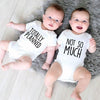 Totally Planned and Not So Much Newborn Twin Baby Clothes Summer Short Sleeved One-piece Unisex Baby Body Sleepwear