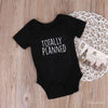Totally Planned and Not So Much Newborn Twin Baby Clothes Summer Short Sleeved One-piece Unisex Baby Body Sleepwear