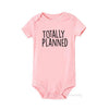Totally Planned and Not So Much Newborn Twin Baby Clothes Summer Short Sleeved One-piece Unisex Baby Body Sleepwear
