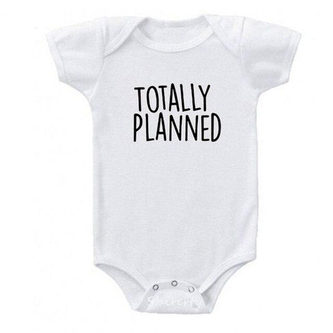 Totally Planned and Not So Much Newborn Twin Baby Clothes Summer Short Sleeved One-piece Unisex Baby Body Sleepwear