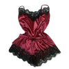 Explosive women's nightwear Simulation silk strapless cami shorts pajamas suit Large size solid lingerie Sexy lace Sleepwear