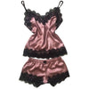 Explosive women's nightwear Simulation silk strapless cami shorts pajamas suit Large size solid lingerie Sexy lace Sleepwear