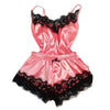 Explosive women's nightwear Simulation silk strapless cami shorts pajamas suit Large size solid lingerie Sexy lace Sleepwear