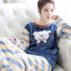 Pajamas Set Women Plush Warm Sexy Autumn Winter Thick Pyjamas Flannel Home Spring  Cartoon Student Sleepwear 2Piece/Set Big Size