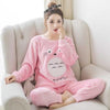 Pajamas Set Women Plush Warm Sexy Autumn Winter Thick Pyjamas Flannel Home Spring  Cartoon Student Sleepwear 2Piece/Set Big Size