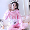 Pajamas Set Women Plush Warm Sexy Autumn Winter Thick Pyjamas Flannel Home Spring  Cartoon Student Sleepwear 2Piece/Set Big Size