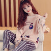 Pajamas Set Women Plush Warm Sexy Autumn Winter Thick Pyjamas Flannel Home Spring  Cartoon Student Sleepwear 2Piece/Set Big Size