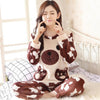 Pajamas Set Women Plush Warm Sexy Autumn Winter Thick Pyjamas Flannel Home Spring  Cartoon Student Sleepwear 2Piece/Set Big Size