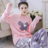 Pajamas Set Women Plush Warm Sexy Autumn Winter Thick Pyjamas Flannel Home Spring  Cartoon Student Sleepwear 2Piece/Set Big Size