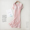 Large size nightgowns women short sleeve o-neck night dress female sleepwear nightshirt casual bra-padded cotton nightdress