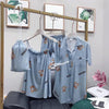 2019 Brand Cotton Pajamas Set Cute Bear Women Sexy Soft Pyjama Mom Home Sleepwear Long Shirt Shorts Blinder 4 Pieces/Set