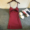 Daeyard Sexy Silk Lingeries Women Nightgown Sleeveless Push Up Night Dress Lace Trim Nightshirt  Nighty Sleepwear Home Clothes