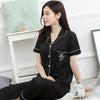 Summer new Short Sleeved Women Pajamas Set Fashion Women Lovely cartoon print pajamas Long Pant Pyjamas Cotton Leisure Sleepwear