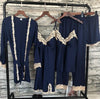 2019 New 5 PCS Lace Sexy Pajama Set  With Chest Pad Nightdress+Pant+Cardigan Set Sleepwear
