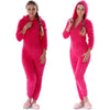 Women Onesies Winter Warm Pyjamas Fluffy Fleece Sleepwear Overall Hood Sets Pajamas Onesie Homewear for Women Adult Pajama Set