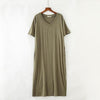Spring New Solid Split Home Dress Cotton Comfortable Sleepwear Loose V-Neck Nightdress Intimate Lingerie Korean Bathrobe Lounge