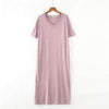 Spring New Solid Split Home Dress Cotton Comfortable Sleepwear Loose V-Neck Nightdress Intimate Lingerie Korean Bathrobe Lounge