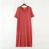 Spring New Solid Split Home Dress Cotton Comfortable Sleepwear Loose V-Neck Nightdress Intimate Lingerie Korean Bathrobe Lounge