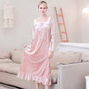 Fdfklak M-XXL Plus size autumn new female nightgown night dress women nightwear lingerie sexy sleepwear sleeping dress Q1538