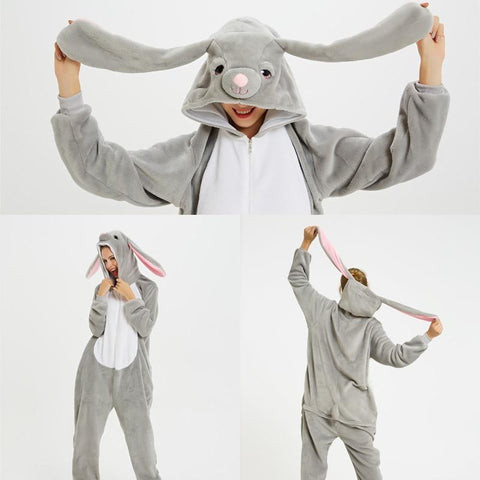 2019 Winter Christmas Kigurumi Pajama Adult Animal Unicorn Onesie Women Men Couple Pajamas Set Kegurumi Sleepwear Flannel Zipper