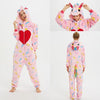2019 Winter Christmas Kigurumi Pajama Adult Animal Unicorn Onesie Women Men Couple Pajamas Set Kegurumi Sleepwear Flannel Zipper