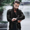 Oeak Autumn Winter Fashion Casual Zipper Leather Jacket red black Plus size 2019  Motorcycle Faux Jacket Men Slim Streetwear new