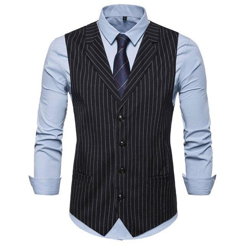 2019 New Fahsion British Style Men's Classic Formal Business Slim Fit Dress Vest Suit Tuxedo Waistcoat Striped Casual Suit Vest