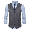 2019 New Fahsion British Style Men's Classic Formal Business Slim Fit Dress Vest Suit Tuxedo Waistcoat Striped Casual Suit Vest