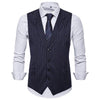 2019 New Fahsion British Style Men's Classic Formal Business Slim Fit Dress Vest Suit Tuxedo Waistcoat Striped Casual Suit Vest