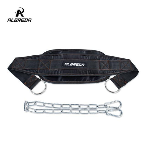 ALBREDA Gym Dumbbells Weight Lifting Belt Fitness Equipment  Drop Shipping Dip belt Strength Pull up Load belt Power Exercise