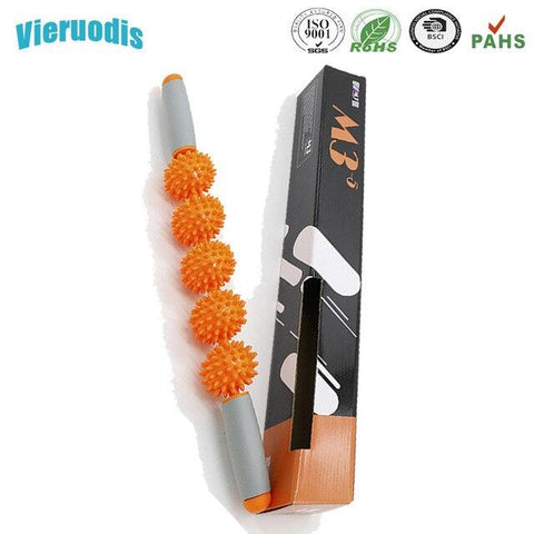 Spiky Massage ball roller 18 to 21 inches with soft foam handle for rehabilitation exercise Massage Relax Tool medicine ball