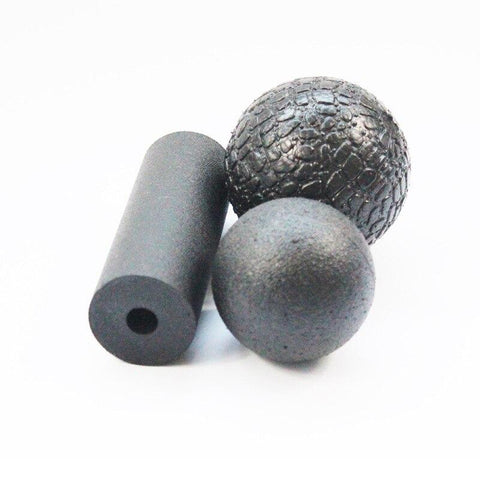 EPP Health Fitness Massage Ball Set Medicine Yoga Exercise Release Pain Fascia Body Pilates Gym Sport Ball Massager Roller Black