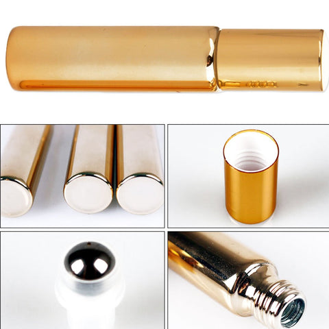 Mini UV Glass Essential Oil Ball Bottle Massage Eye Skin Cream Bottled Medicine Coated Ball Cosmaic Refillable Bottle 5ml/10ml