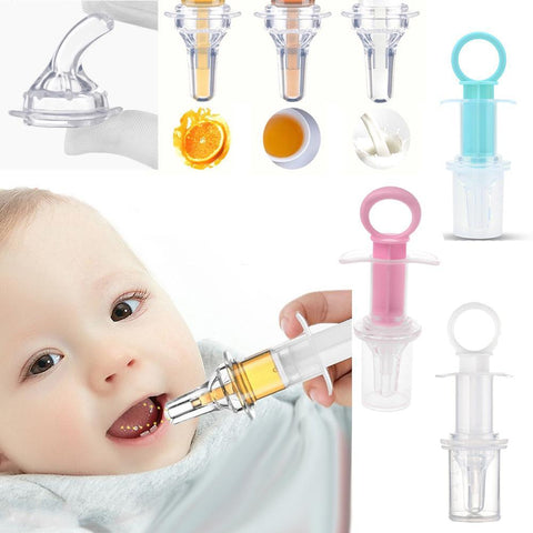 Baby Pacifier Type Silicone Suction Ball Syringe Medicine Feeder Anti-choke Feeder With Measuring Cup for Infant 0-12 Months